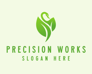 Green Eco Swan  logo design