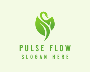 Green Eco Swan  logo design