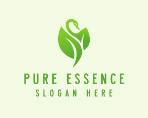 Green Eco Swan  logo design