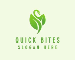 Green Eco Swan  logo design