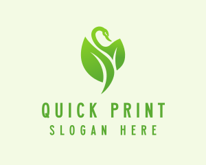 Green Eco Swan  logo design