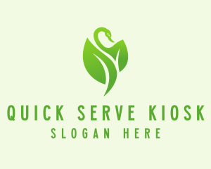 Green Eco Swan  logo design