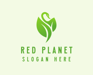 Green Leaf Swan  logo design