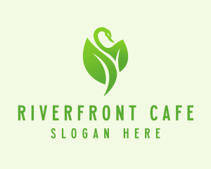 Green Eco Swan  logo design