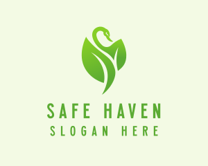 Green Eco Swan  logo design