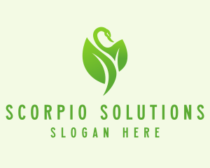 Green Eco Swan  logo design