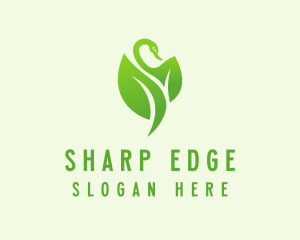 Green Eco Swan  logo design