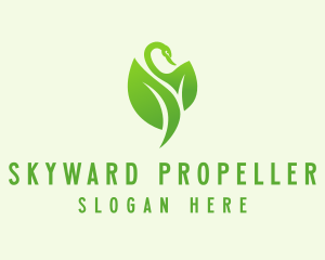 Green Eco Swan  logo design