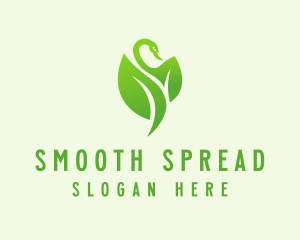 Green Eco Swan  logo design