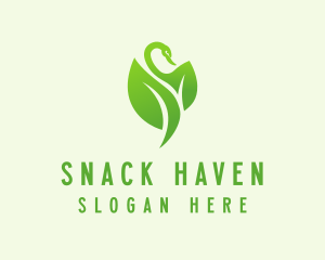 Green Eco Swan  logo design