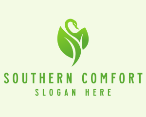 Green Eco Swan  logo design