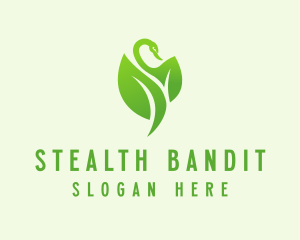 Green Eco Swan  logo design