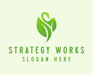 Green Eco Swan  logo design