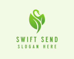 Green Eco Swan  logo design