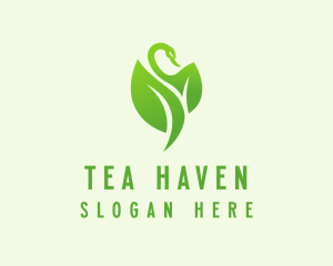 Green Eco Swan  logo design