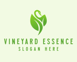 Green Eco Swan  logo design