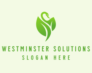 Green Eco Swan  logo design