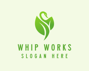 Green Eco Swan  logo design