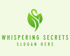 Green Eco Swan  logo design