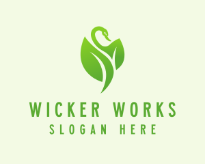 Green Eco Swan  logo design