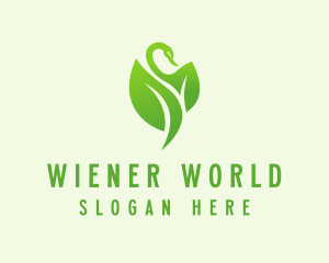 Green Eco Swan  logo design