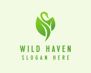 Green Eco Swan  logo design