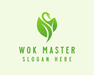 Green Eco Swan  logo design