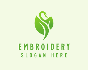 Green Eco Swan  logo design