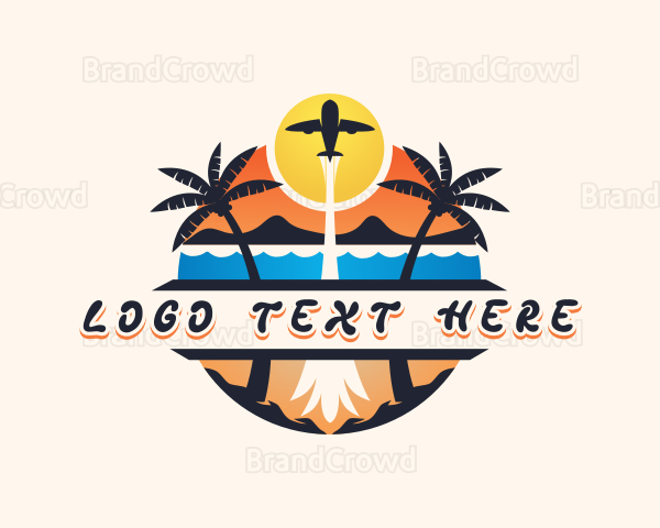 Plane Travel Beach Logo