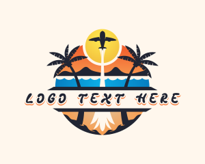 Travel - Plane Travel Beach logo design