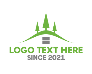 Green Mountain - Mountain Tree House logo design