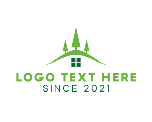 Forest - Mountain Tree House logo design