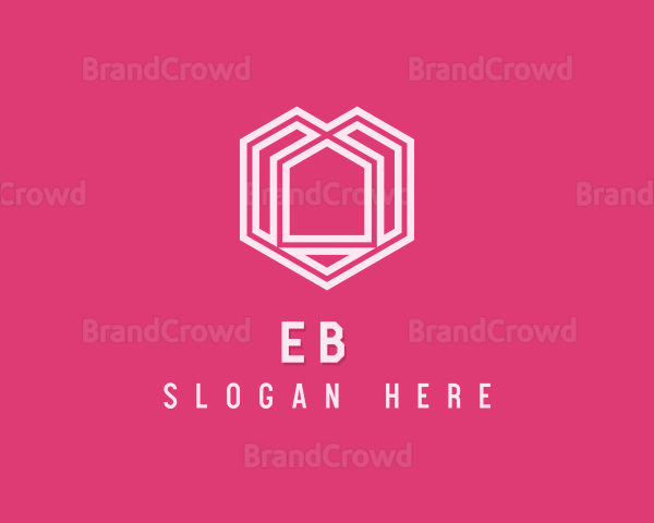 Pink Geometric House Logo