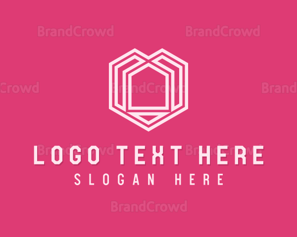 Pink Geometric House Logo