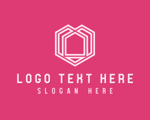 Housing - Pink Geometric House logo design