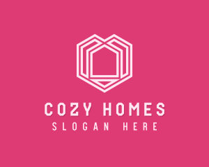 Housing - Pink Geometric House logo design
