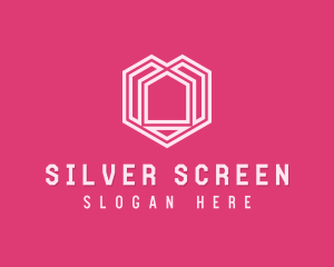 Pink Geometric House logo design