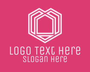 House - Pink Geometric House logo design