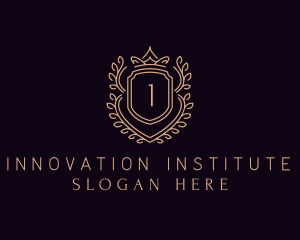 Institute - Royal Wreath Shield logo design