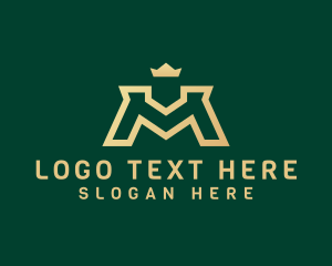 Gold - Gold Crown Letter M logo design