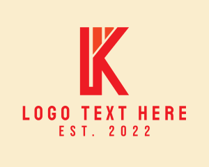 Build - Orange Company Letter K logo design