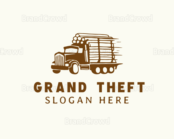 Lumber Wood Truck Logo