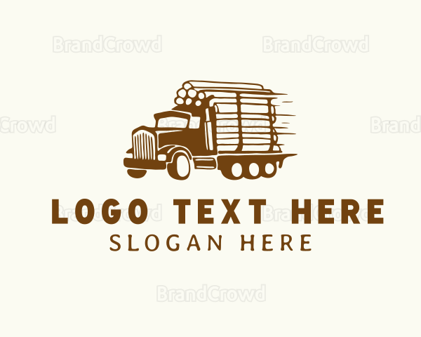 Lumber Wood Truck Logo