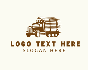 Sawmill - Lumber Wood Truck logo design