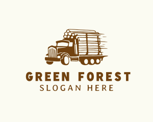 Woods - Lumber Wood Truck logo design