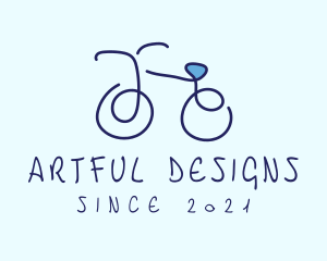 Blue Bicycle Bike  logo design