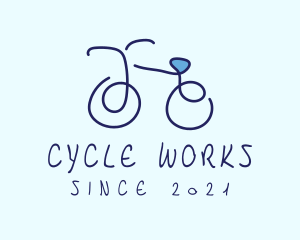 Cycle - Blue Bicycle Bike logo design