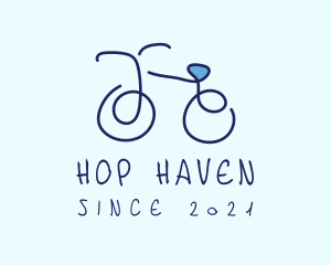 Blue Bicycle Bike  logo design