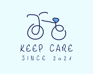 Blue Bicycle Bike  logo design