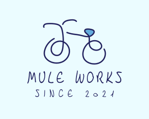 Blue Bicycle Bike  logo design